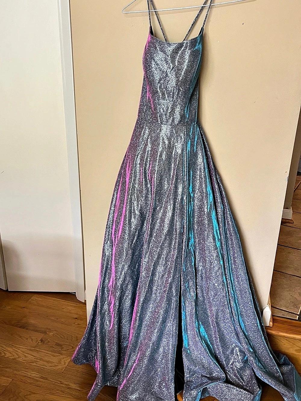 Metallic Strappy Maxi Dress